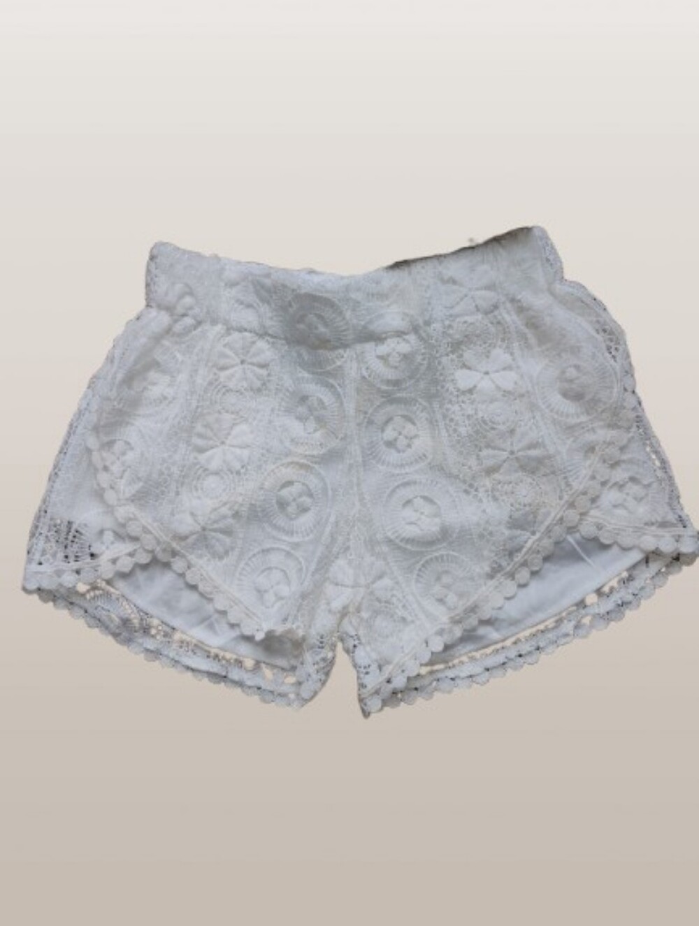 NWT Paper Crane Anthropologie Boho Crochet Lace Lined Shorts M